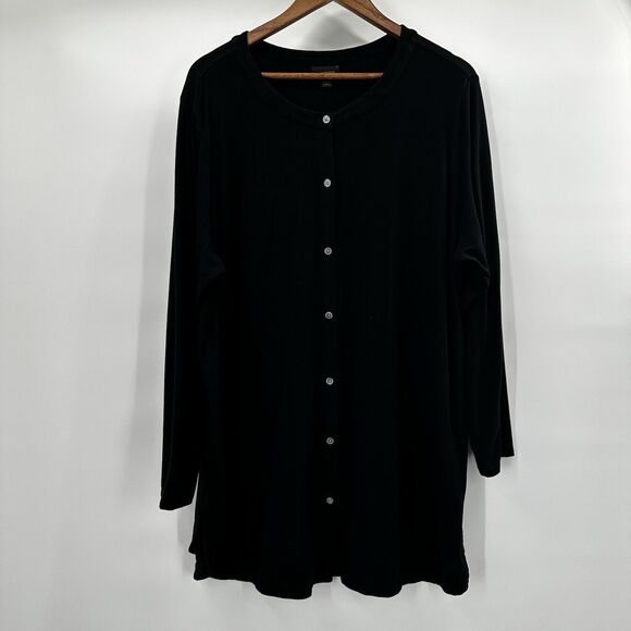 J. Jill Tops - J Jill Shirt Top Womens 3X Black Wearever Button up Stretch Tunic Rayon Capsule